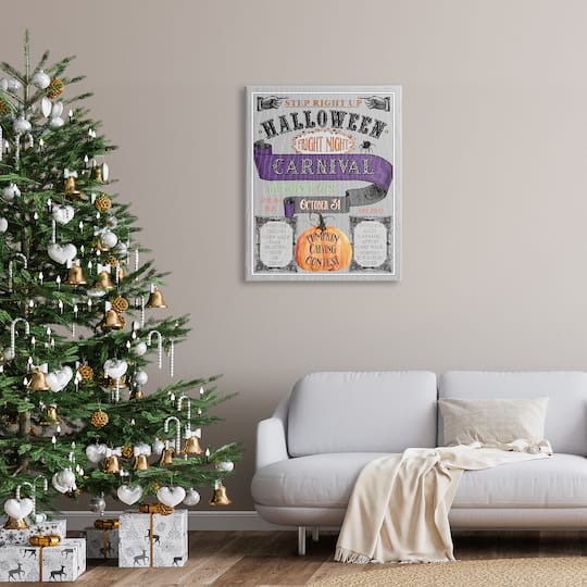Stupell Industries Halloween Fright Night Carnival Sign Canvas Wall Art